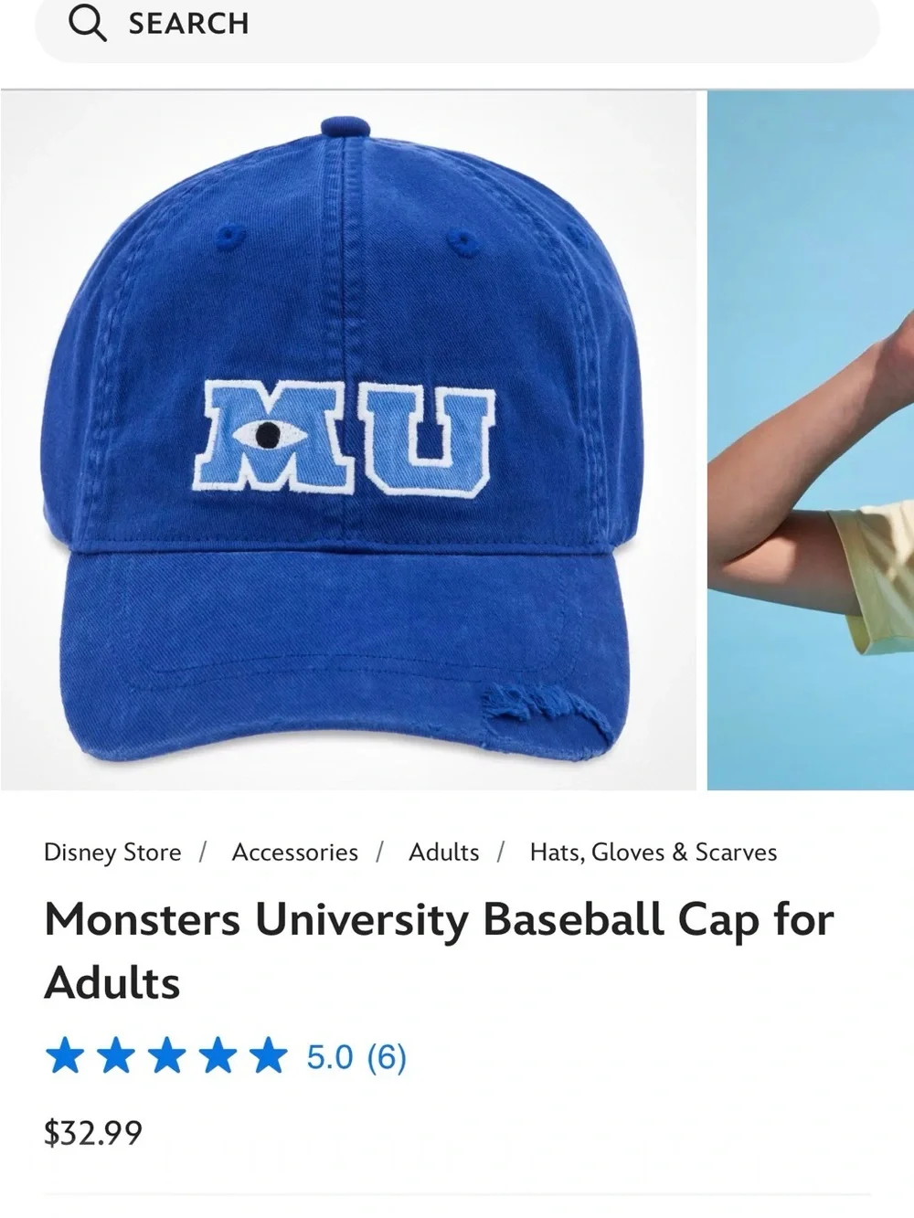 Disney Monsters University Royal Blue Embroidered Cap